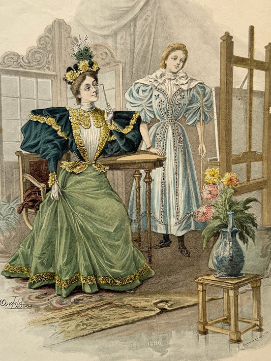 Grabado de moda - Le Salon de la Mode, ca. 1890