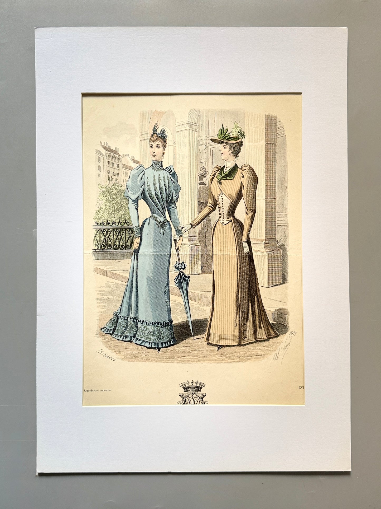 Grabado de moda - Le Salon de la Mode, ca. 1890