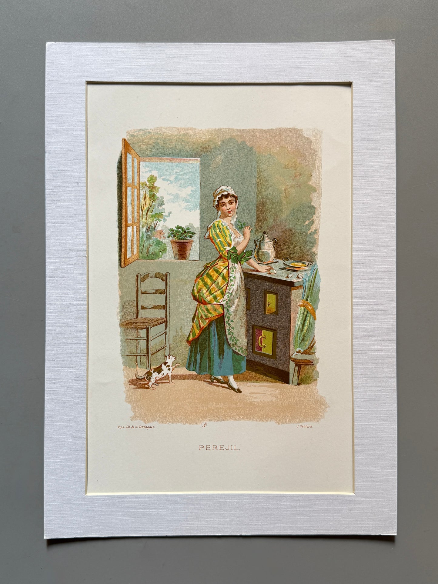 Cromolitografía Perejil - La vida de las flores, 1878