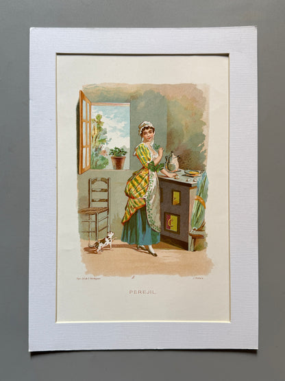 Cromolitografía Perejil - La vida de las flores, 1878