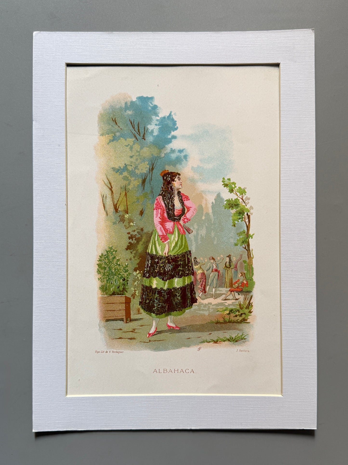 Cromolitografía Albahaca - La vida de las flores, 1878