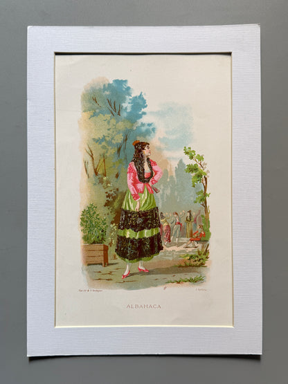 Cromolitografía Albahaca - La vida de las flores, 1878