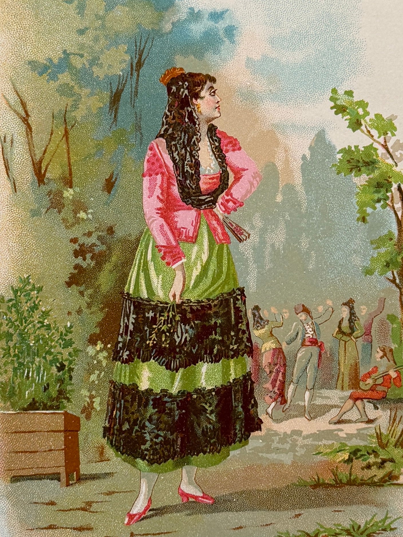 Cromolitografía Albahaca - La vida de las flores, 1878