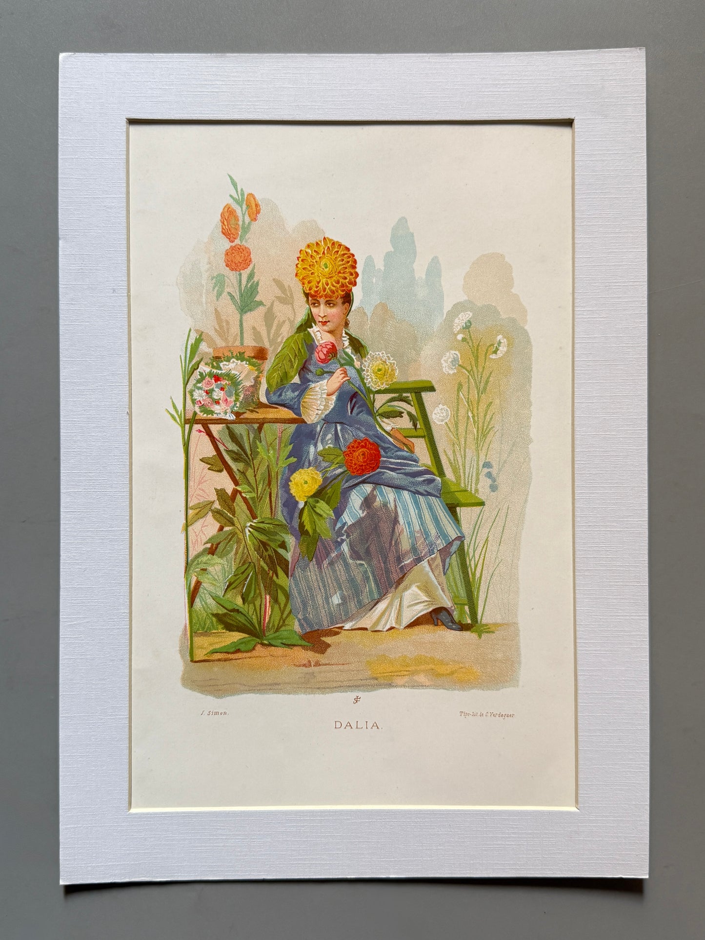 Cromolitografía Dalia - La vida de las flores, 1878