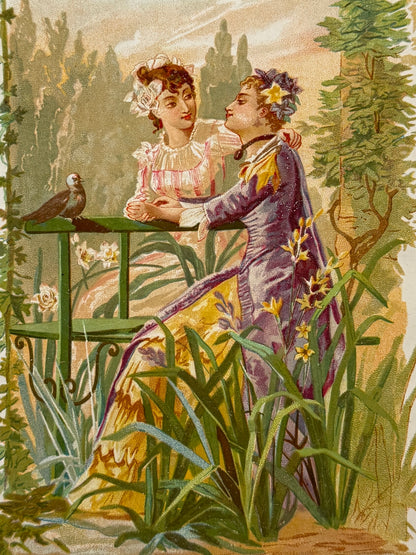 Cromolitografía Junquillo y Tuberosa - La vida de las flores, 1878