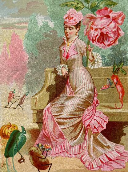 Cromolitografía Peonia - La vida de las flores, 1878