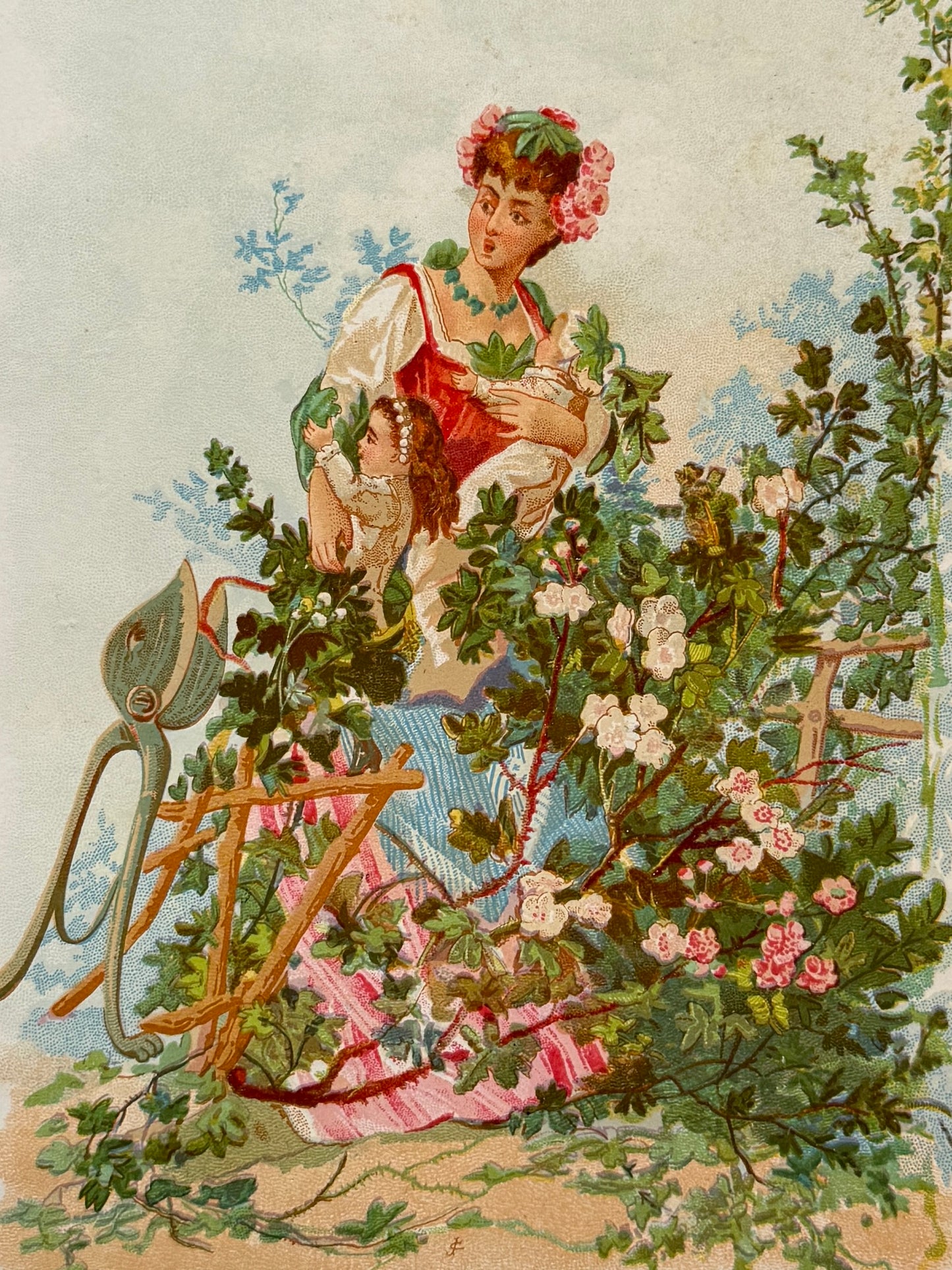 Cromolitografía Ojicanta - La vida de las flores, 1878