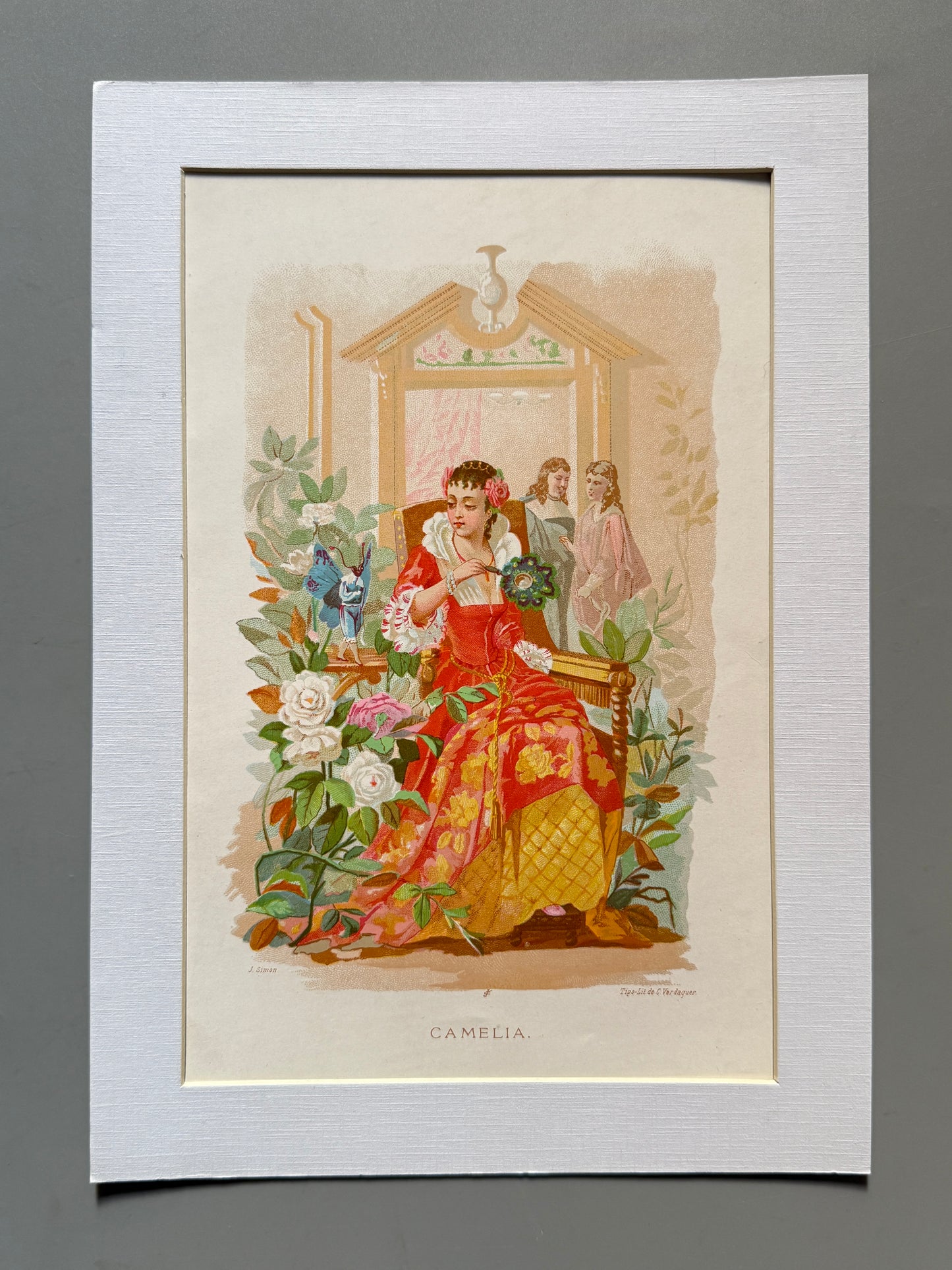 Cromolitografía Camelia - La vida de las flores, 1878