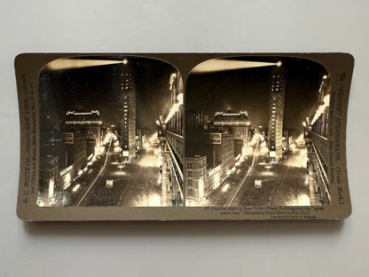Fotografía estereoscópica Election night en Nueva York - H. C. White Co., ca. 1907