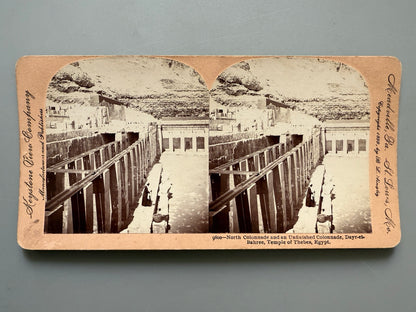 Fotografía estereoscópica Deir el-Bahari, templo de Tebas, Egipto - Keystone View Company, ca. 1900