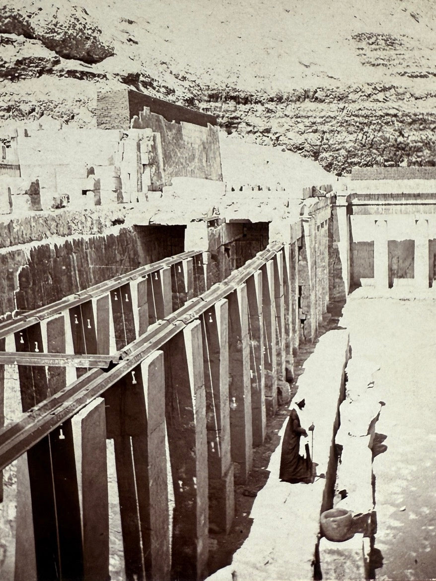Fotografía estereoscópica Deir el-Bahari, templo de Tebas, Egipto - Keystone View Company, ca. 1900