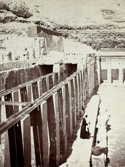 Fotografía estereoscópica Deir el-Bahari, templo de Tebas, Egipto - Keystone View Company, ca. 1900