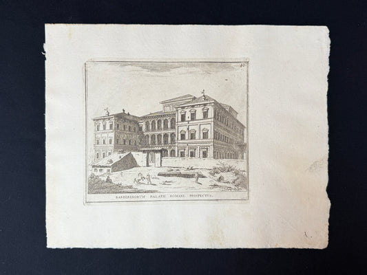 Grabado Palacio Barberini de Roma - Calcografia degli edifizj di Roma, 1779