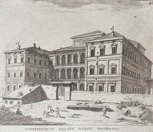 Grabado Palacio Barberini de Roma - Calcografia degli edifizj di Roma, 1779
