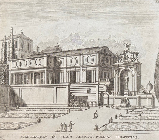 Grabado Billomachiae en la Villa Albani - Calcografia degli edifizj di Roma, 1779