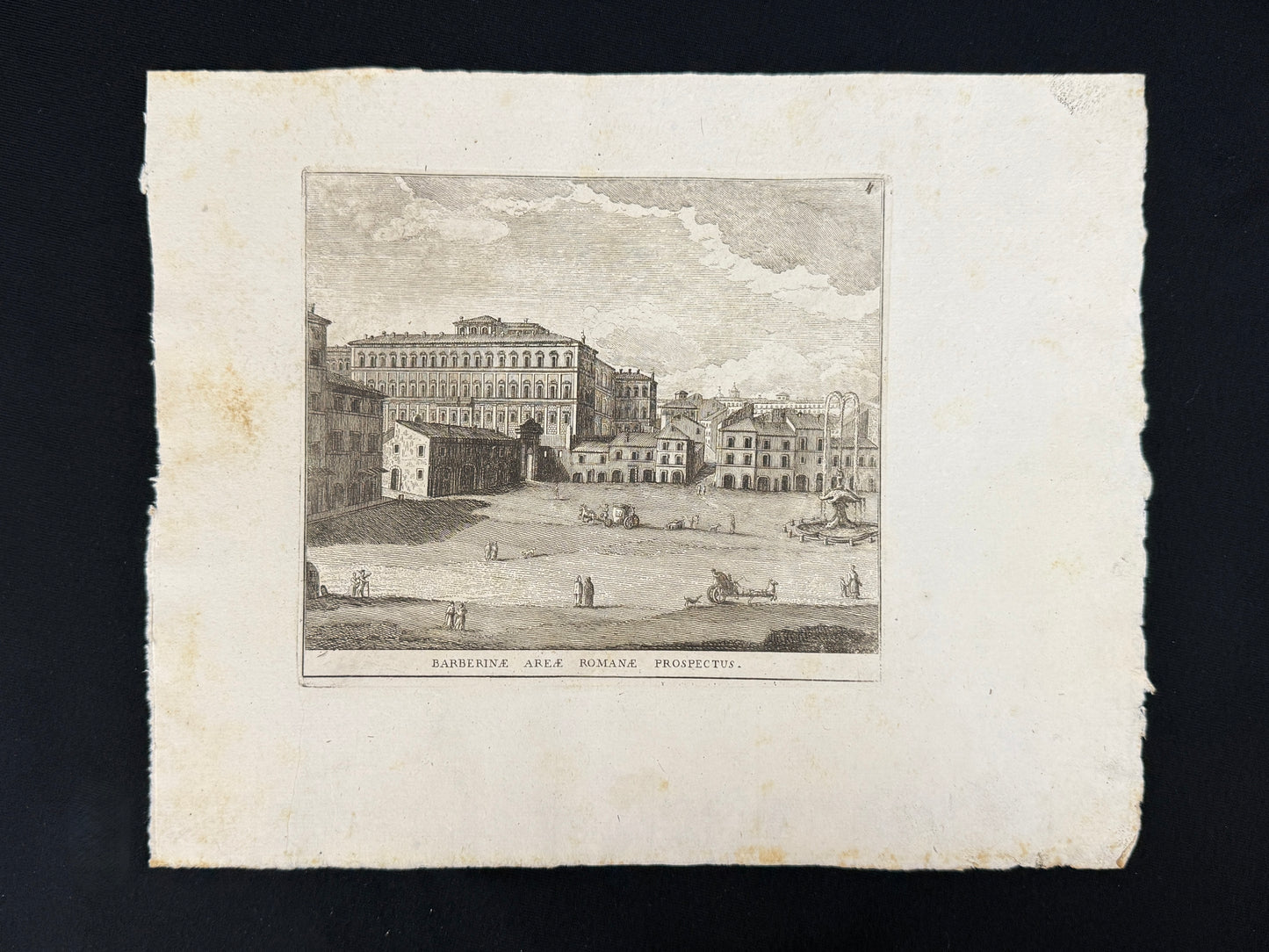 Grabado Plaza Barberini - Calcografia degli edifizj di Roma, 1779