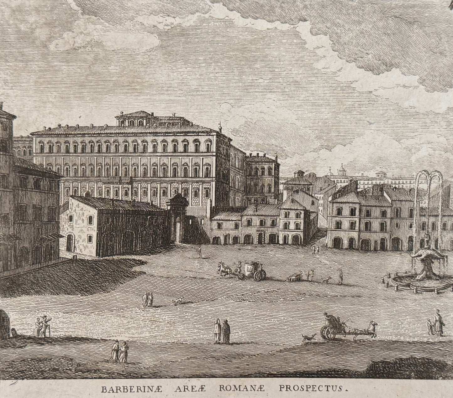 Grabado Plaza Barberini - Calcografia degli edifizj di Roma, 1779