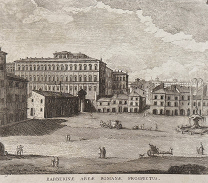 Grabado Plaza Barberini - Calcografia degli edifizj di Roma, 1779