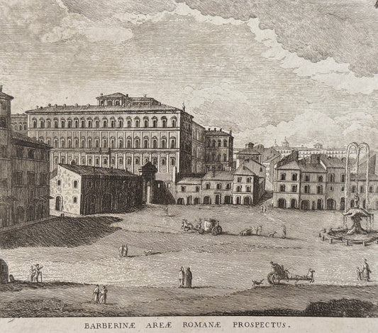 Grabado Plaza Barberini - Calcografia degli edifizj di Roma, 1779