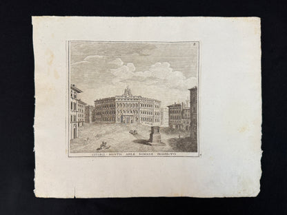 Grabado Plaza de Monte Citorio - Calcografia degli edifizj di Roma, 1779