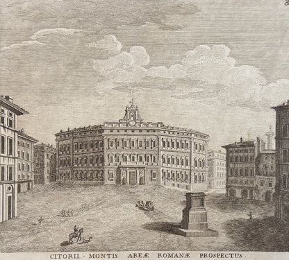 Grabado Plaza de Monte Citorio - Calcografia degli edifizj di Roma, 1779