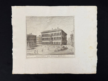 Grabado Plaza Farnese - Calcografia degli edifizj di Roma, 1779