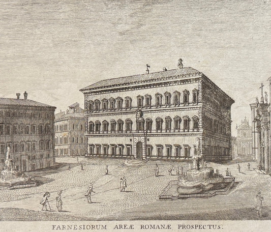 Grabado Plaza Farnese - Calcografia degli edifizj di Roma, 1779