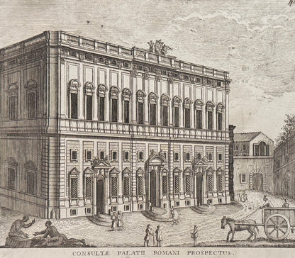 Grabado Palacio de la Consulta - Calcografia degli edifizj di Roma, 1779