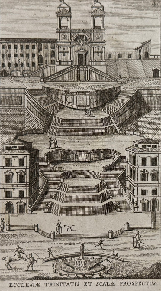 Grabado Iglesia Trinità dei Monti - Calcografia degli edifizj di Roma, 1779