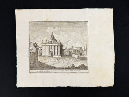 Grabado Iglesia de Santi Marcellino e Pietro al Laterano - Calcografia degli edifizj di Roma, 1779