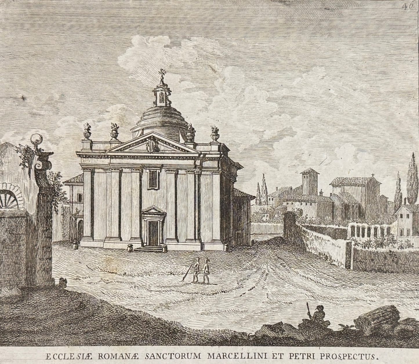 Grabado Iglesia de Santa Prisca - Calcografia degli edifizj di Roma, 1779