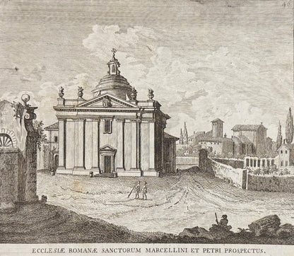 Grabado Iglesia de Santa Prisca - Calcografia degli edifizj di Roma, 1779
