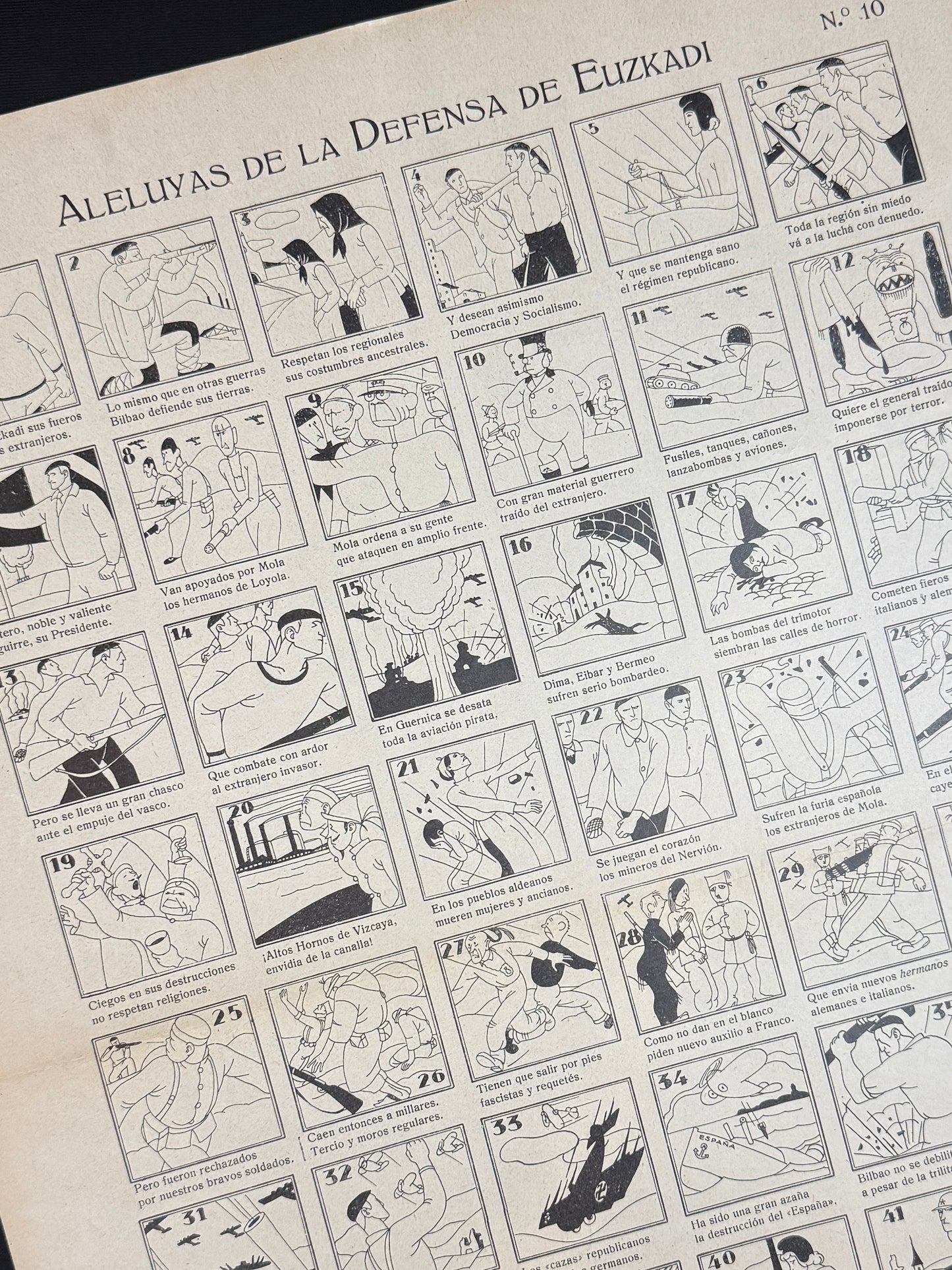 Auca. Aleluyas de la defensa de Euzkadi nº10 (Guerra Civil) - Comissariat de Propaganda de la Generalitat de Catalunya, 1937