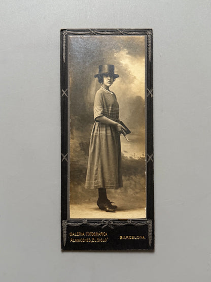 Fotografía antigua dama con sombrero - Galería Fotográfica Almacenes El Siglo, 1918