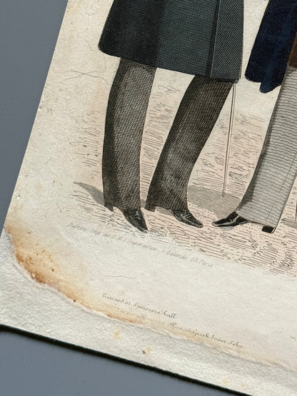 Grabado de moda masculina - Le Progrès for the Bulletin of Fashion, New York, octubre de 1856