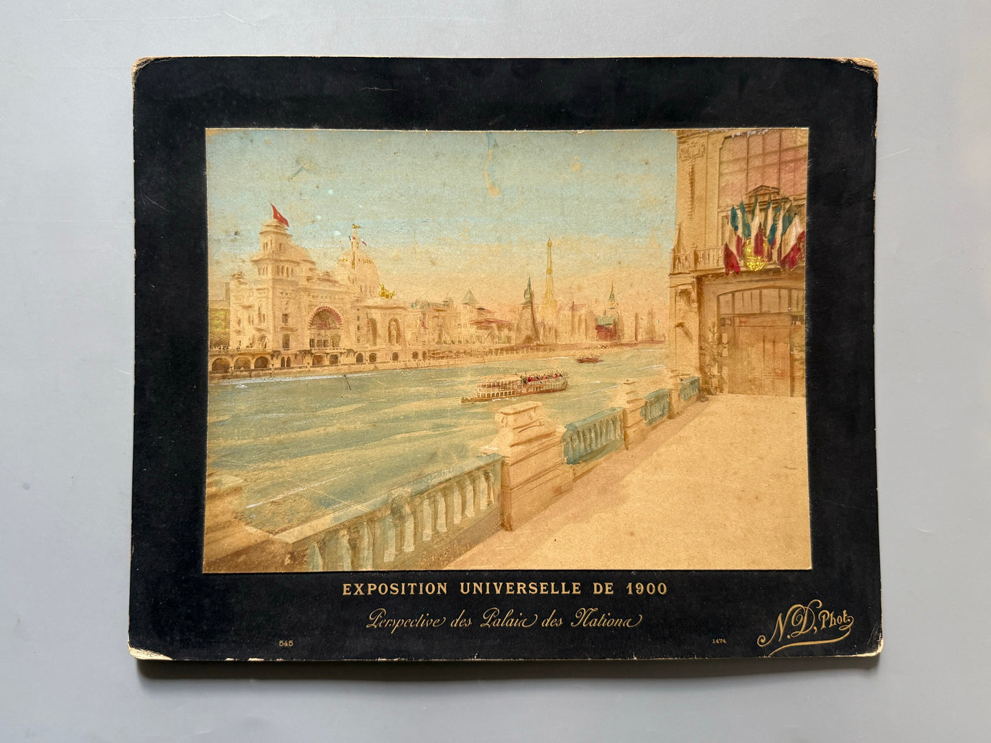 Albúmina de la Exposición Universal de Paris. Perspective des Palais des Nations - 1900