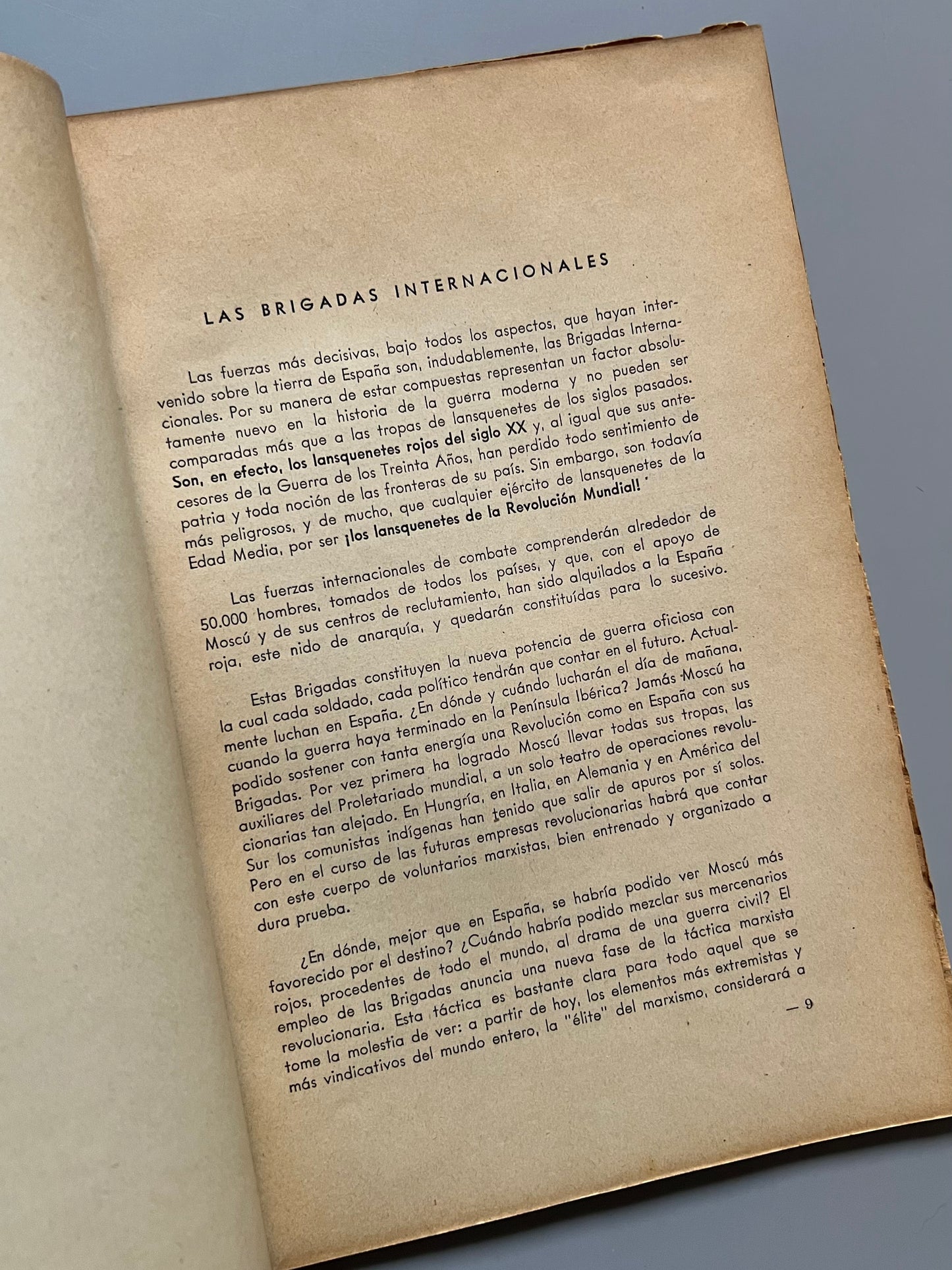 Las brigadas internacionales según testimonio de sus artífices - Publicación del CIAS, ca. 1939
