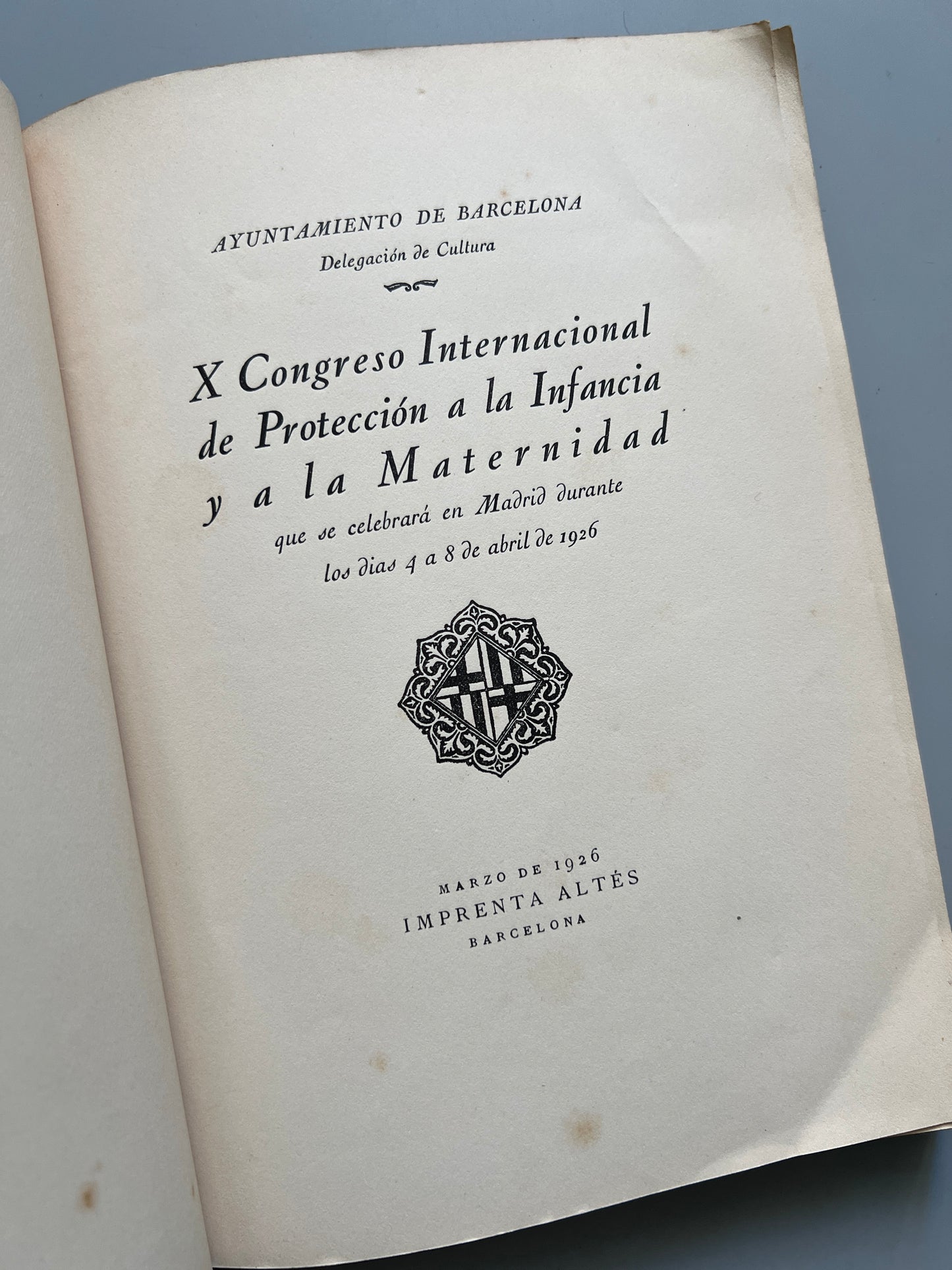 X Congreso Internacional de Protección a la Infancia y a la Maternidad - 1926