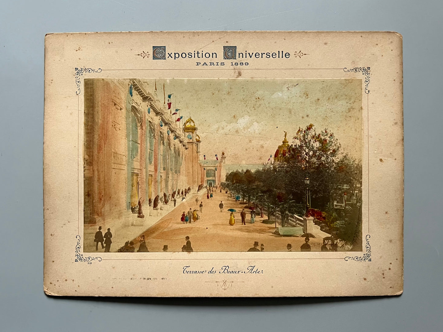 Albúmina de la Exposición Universal de París de 1889 - "Terrase des Beaux-Arts"