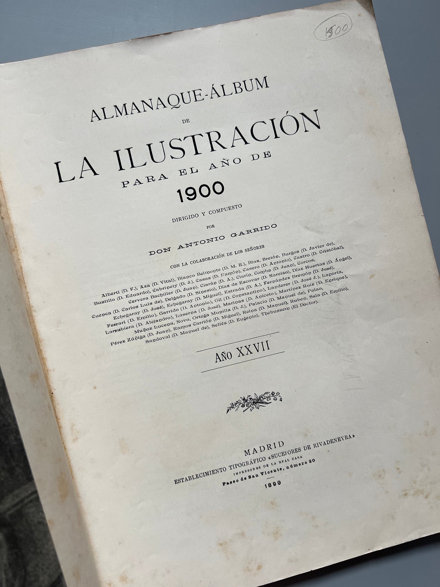 Almanaque para 1900 de La Ilustración Española y Americana (portada de Ramón Casas) - Madrid, 1899
