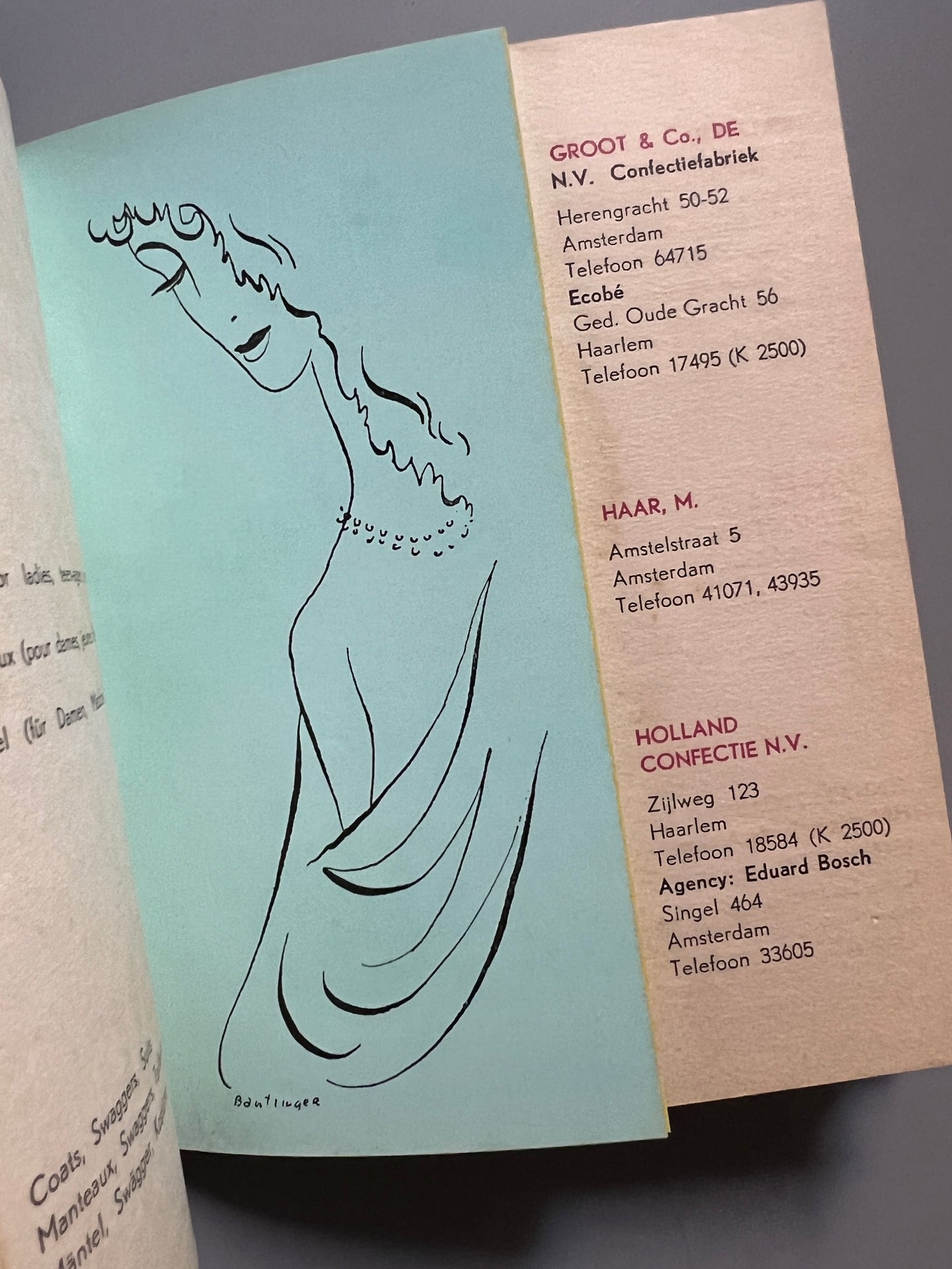 Catálogo/ Guía de pasarela Amsterdam Fashion Week 1952