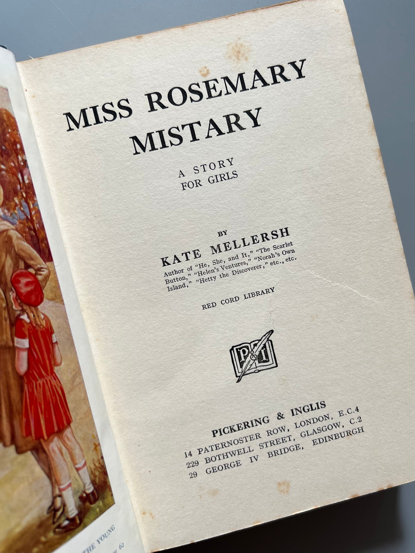 A Rosemary Mistary, Kate Mellersh - Pickering & Inglis, ca. 1920