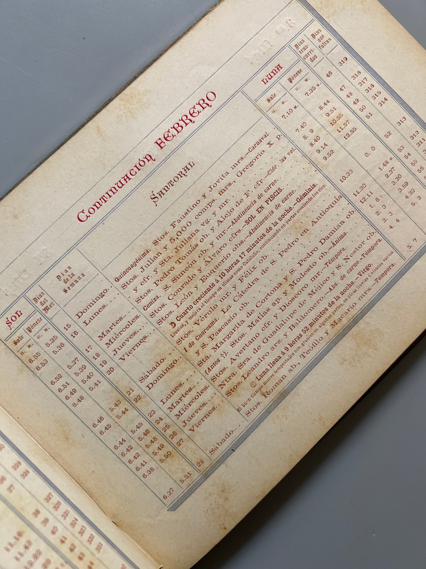 Calendario para el año 1885 - Sucesores de N. Ramirez y Cª, 1884