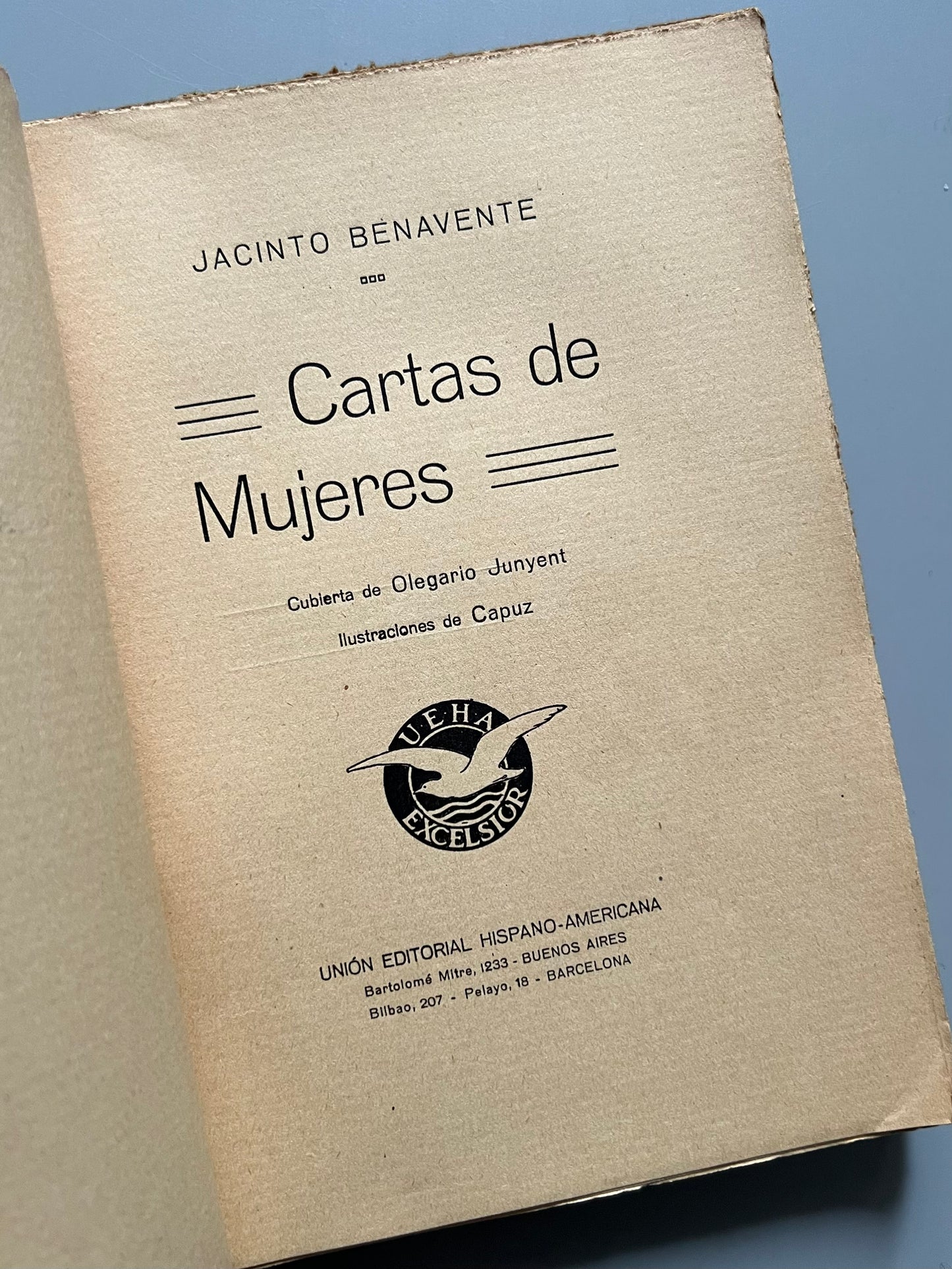 Cartas de mujeres, Jacinto Benavente (primera edición) - Unión Editorial Hispano-Americana, 1893