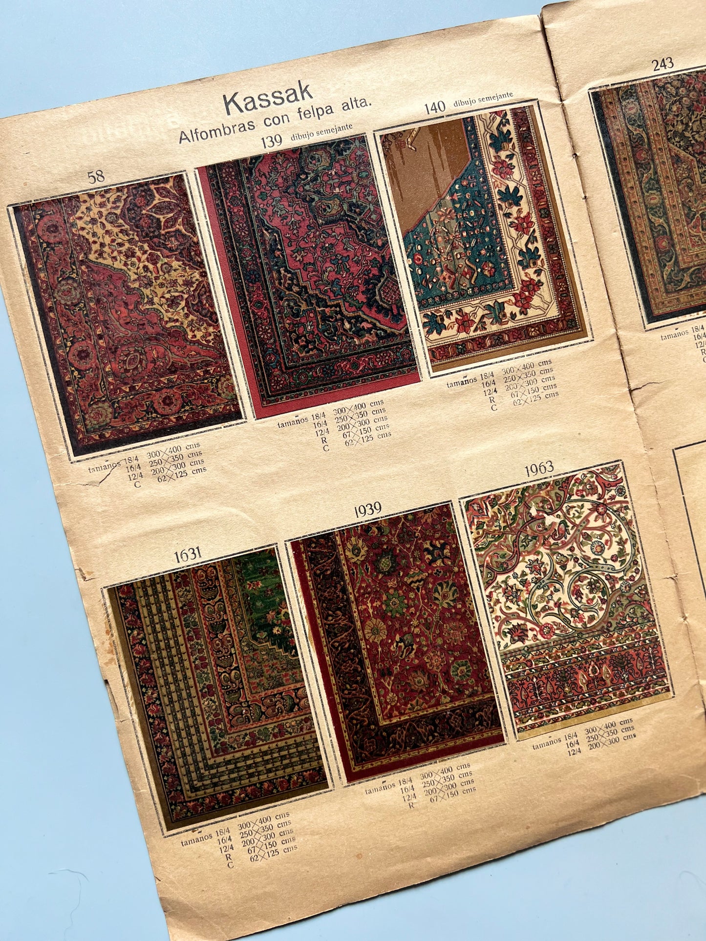 Catálogo de alfombras orientales. Fabricación de alfombras en Alemania desde 1880 - Primavera y Verano 1921