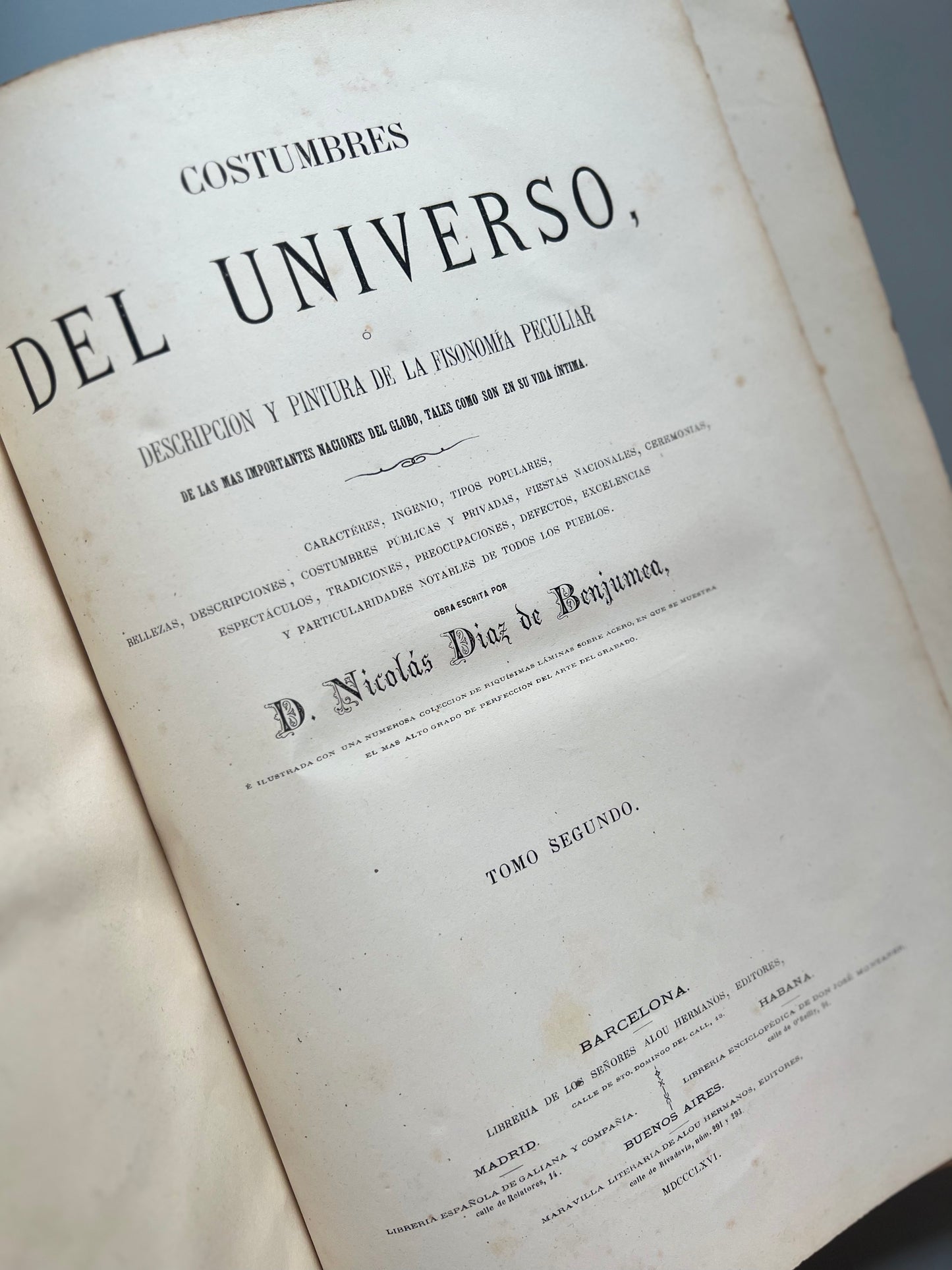 Las costumbres del universo, Nicolás Díaz de Benjumea Librería de lo