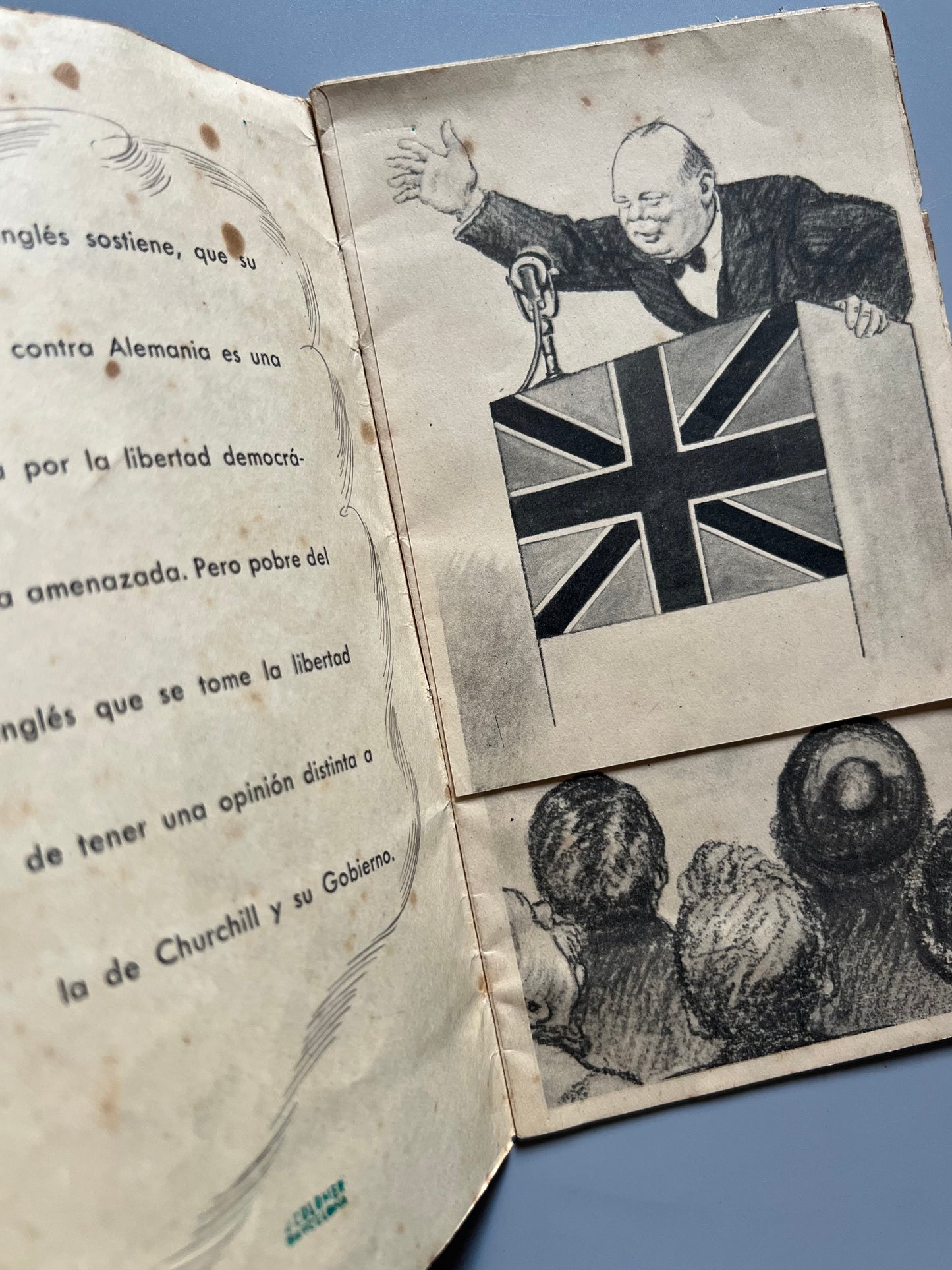 Detrás del humo del puro..., folleto de propaganda antibritánica - ca. 1940
