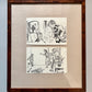 Dibujos originales a tinta de Junceda enmarcados - primer tercio s.XX
