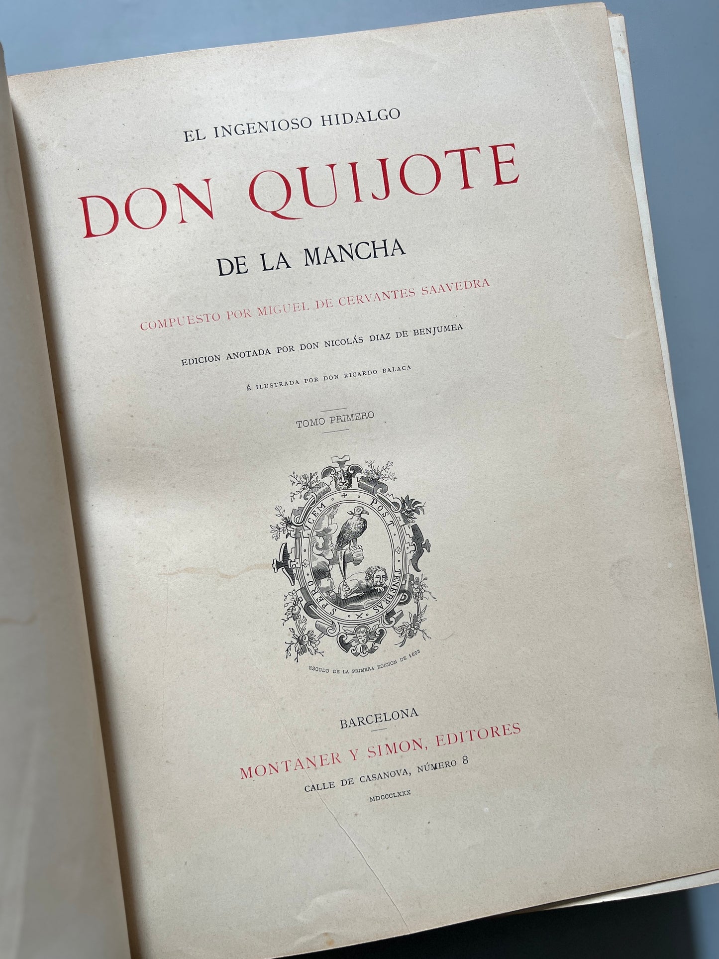 Don Quijote de la Mancha, Miguel de Cervantes - Montaner y Simón, 1880-1883