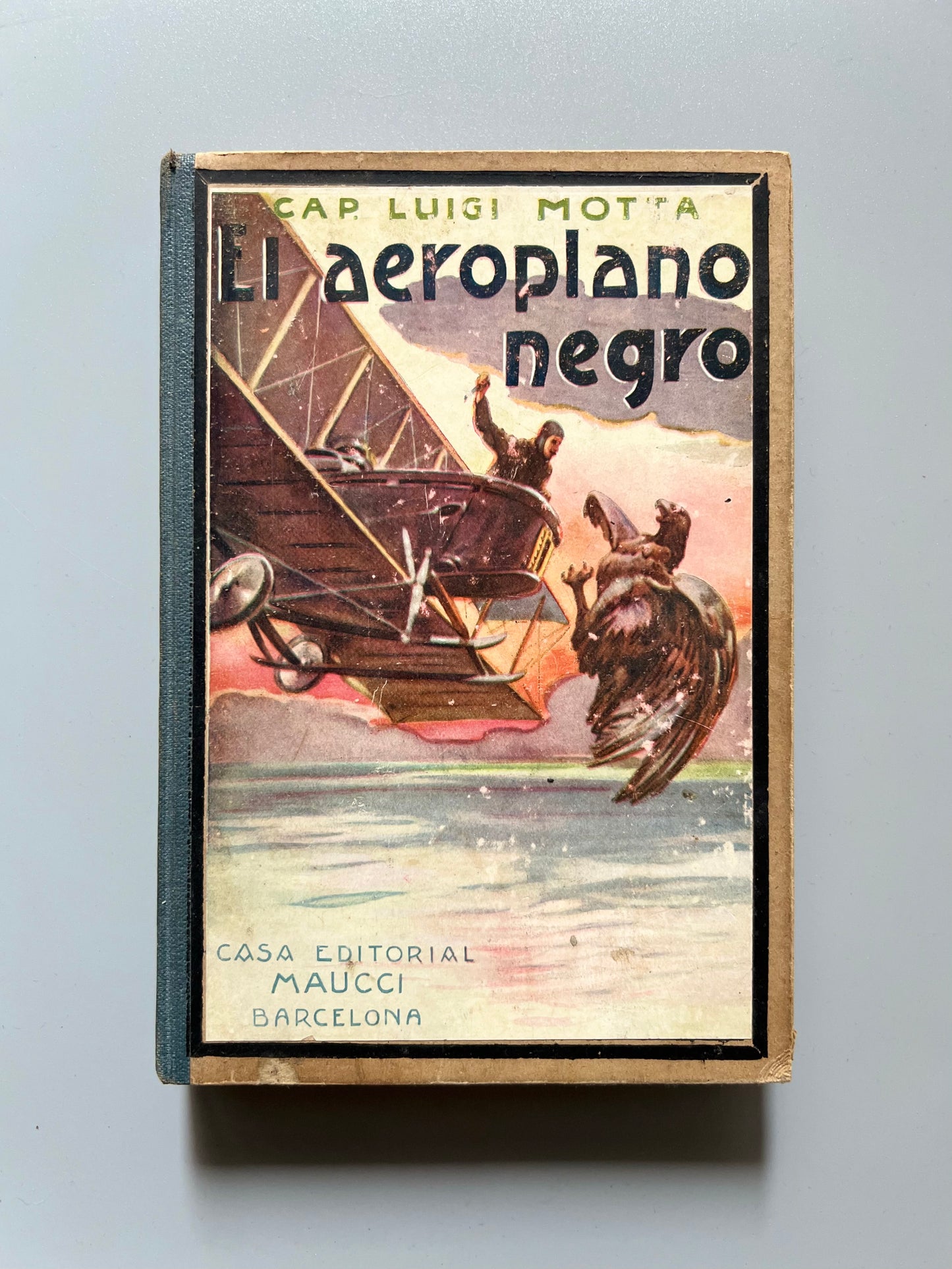 El aeroplano negro, cap. Luigi Motta - Casa editorial Maucci, ca. 1910